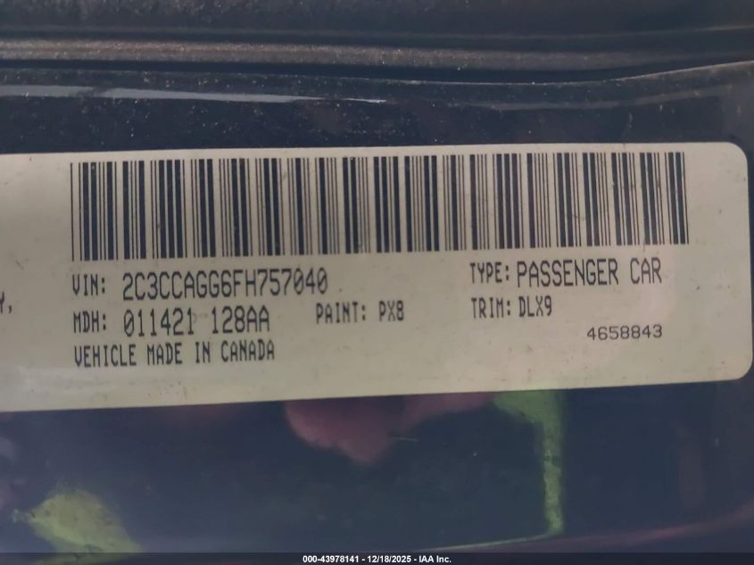 2015 Chrysler 300 300S VIN: 2C3CCAGG6FH757040 Lot: 43978141