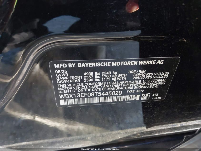 2026 BMW X1 M35I VIN: WBX13EF08T5445029 Lot: 43978179