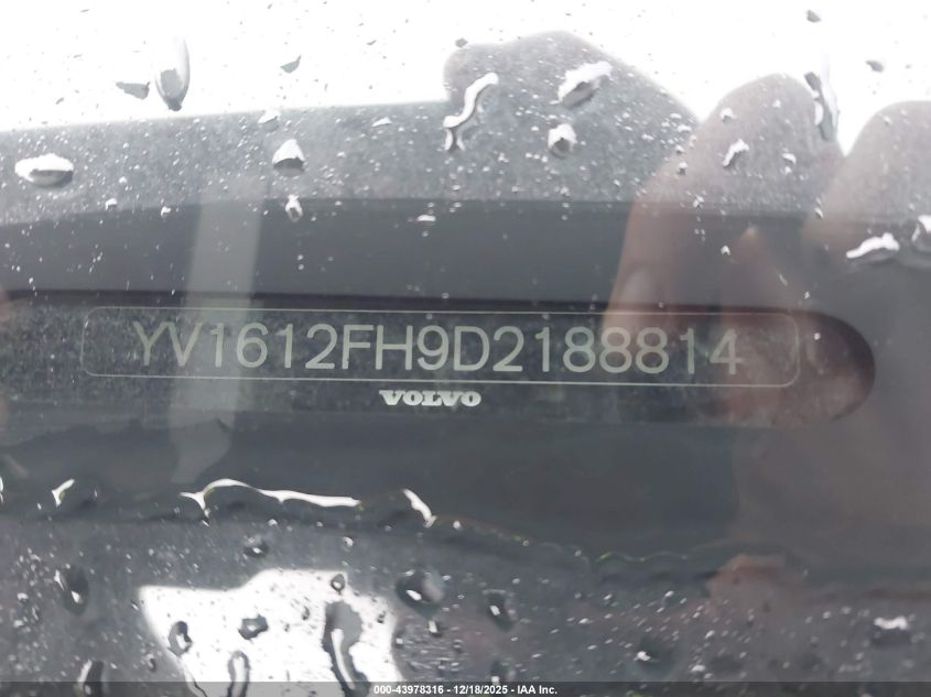 2013 Volvo S60 T5/T5 Platinum/T5 Premier/T5 Premier Plus VIN: YV1612FH9D2188814 Lot: 43978316