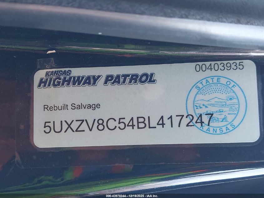 2011 BMW X5 xDrive50I VIN: 5UXZV8C54BL417247 Lot: 43978344