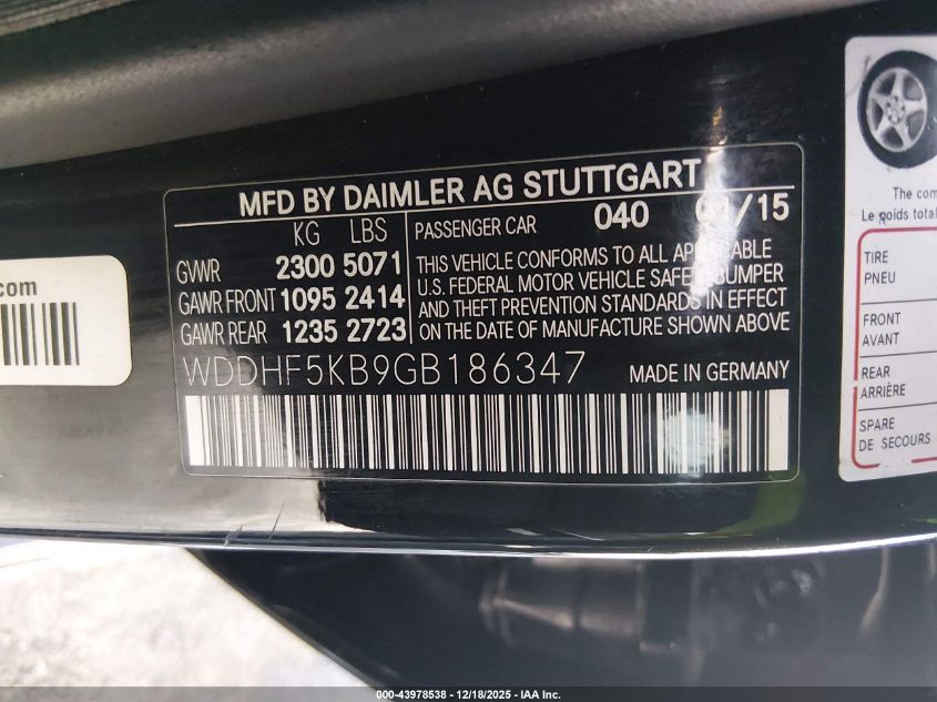 2016 Mercedes-Benz E 350 VIN: WDDHF5KB9GB186347 Lot: 43978538