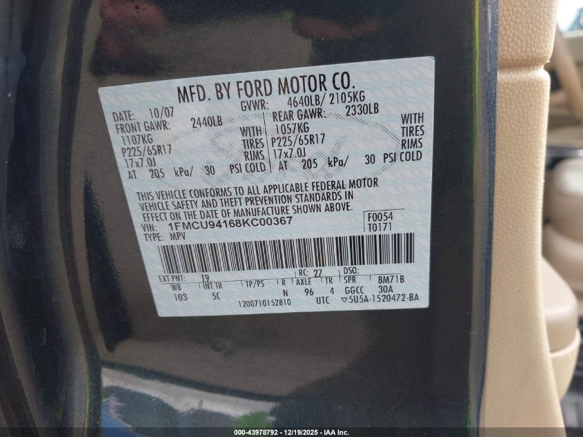 2013 Ford Escape Se VIN: 1FMCU9GX0DUB16530 Lot: 43978792