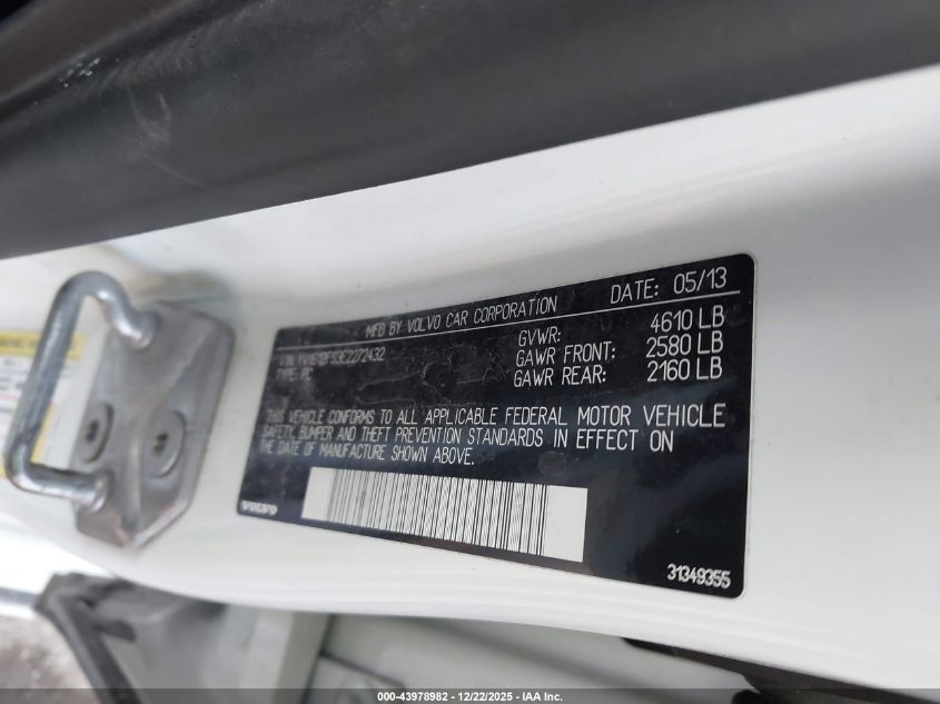 2014 Volvo S60 T5/T5 Platinum/T5 Premier/T5 Premier Plus VIN: YV1612FS3E2272432 Lot: 43978982