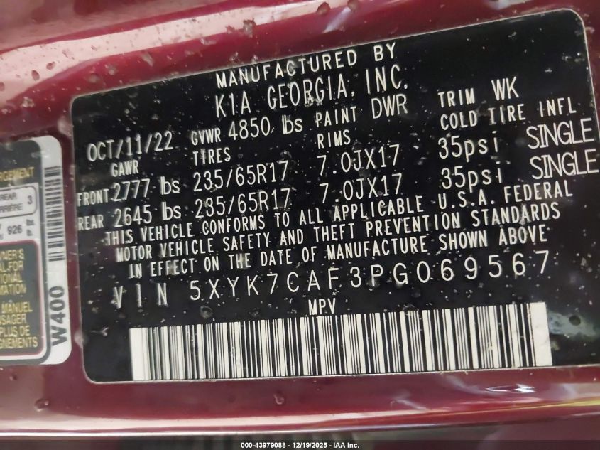 2023 Kia Sportage X-Pro Prestige VIN: 5XYK7CAF3PG069567 Lot: 43979088