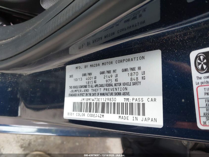 2014 Mazda Mazda3 I Grand Touring VIN: JM1BM1W73E1129830 Lot: 43979097