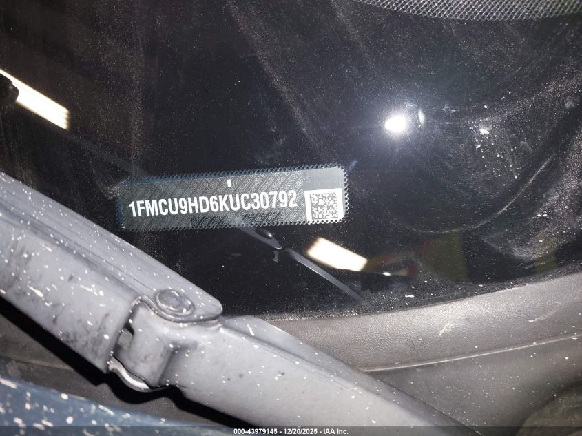 2019 Ford Escape Sel VIN: 1FMCU9HD6KUC30792 Lot: 43979145