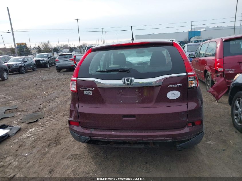 2015 Honda Cr-V Lx VIN: 5J6RM4H39FL015289 Lot: 43979217