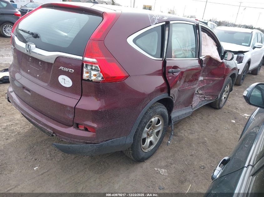2015 Honda Cr-V Lx VIN: 5J6RM4H39FL015289 Lot: 43979217
