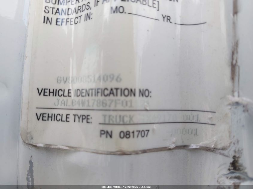 2016 Isuzu Npr Dsl Reg At VIN: JALB4W178G7F01121 Lot: 43979434