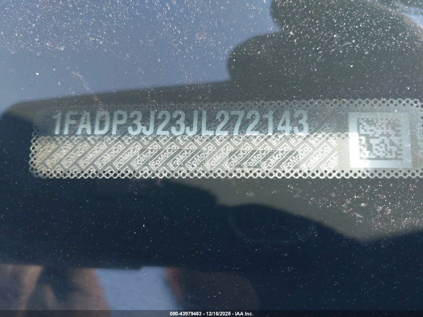 2018 Ford Focus Titanium VIN: 1FADP3J23JL272143 Lot: 43979463