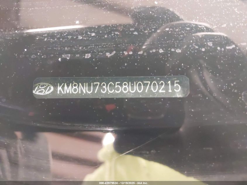 2008 Hyundai Veracruz Gls/Limited/Se VIN: KM8NU73C58U070215 Lot: 43979524