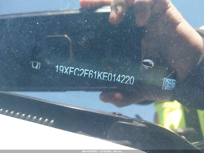 2019 Honda Civic Lx VIN: 19XFC2F61KE014220 Lot: 43979553
