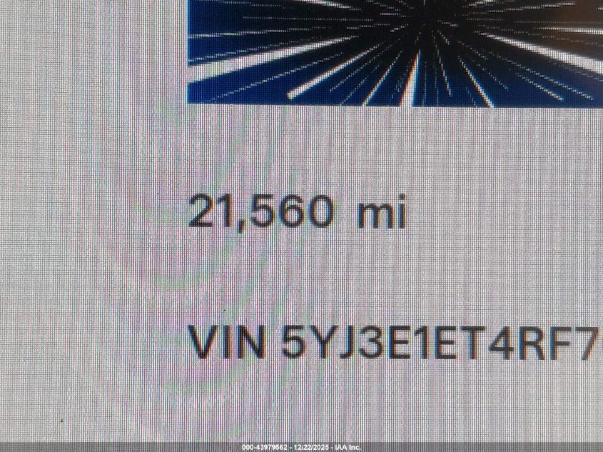 2024 Tesla Model 3 Performance All-Wheel Drive VIN: 5YJ3E1ET4RF767789 Lot: 43979562