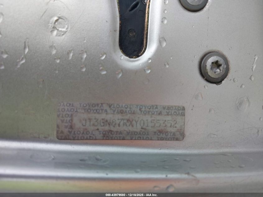 2000 Toyota 4Runner Limited V6 VIN: JT3GN87RXY0155352 Lot: 43979580