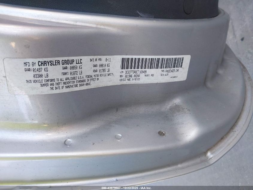 2012 Fiat 500C Pop VIN: 3C3CFFDR8CT169489 Lot: 43979987