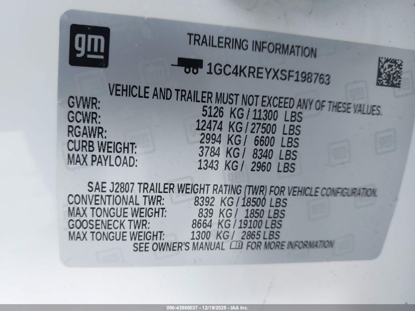 2025 Chevrolet Silverado 2500 - 1GC4KREYXSF198763