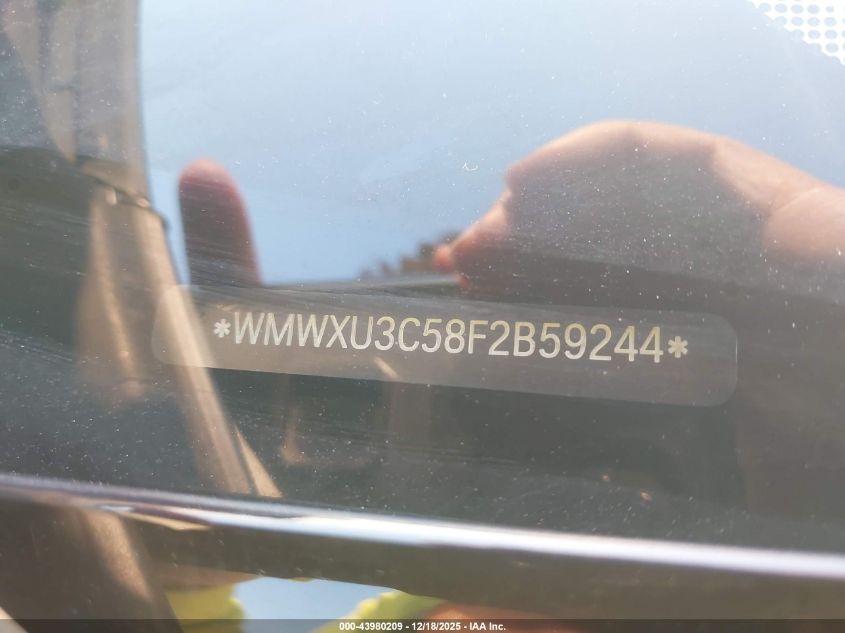 2015 Mini Hardtop Cooper S VIN: WMWXU3C58F2B59244 Lot: 43980209