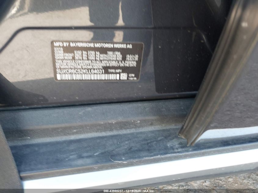 2019 BMW X5 xDrive40I VIN: 5UXCR6C52KLL64031 Lot: 43980237