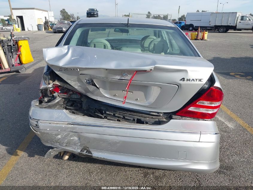 2005 Mercedes-Benz C 240 Luxury 4Matic VIN: WDBRF81JX5F677121 Lot: 43980315