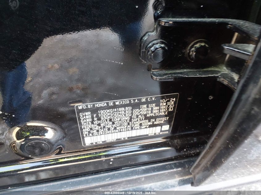 2025 Honda Hr-V Awd Sport VIN: 3CZRZ2H59SM749270 Lot: 43980349