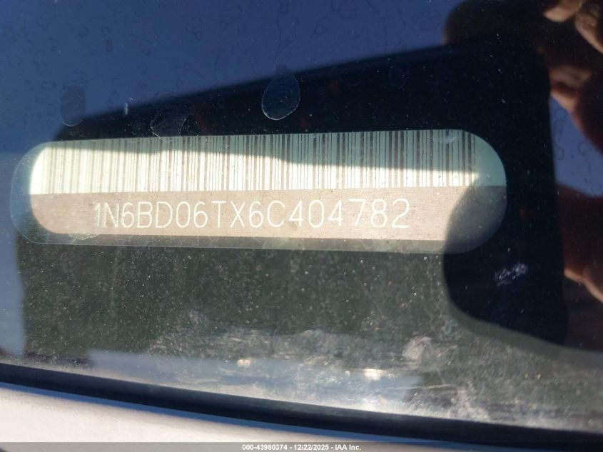 2006 Nissan Frontier Xe VIN: 1N6BD06TX6C404782 Lot: 43980374