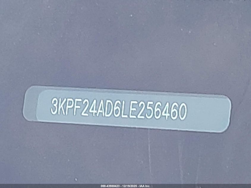 2020 Kia Forte Lxs VIN: 3KPF24AD6LE256460 Lot: 43980423