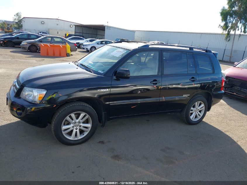2006 Toyota Highlander Hybrid Limited V6 VIN: JTEEW21A760021424 Lot: 43980531
