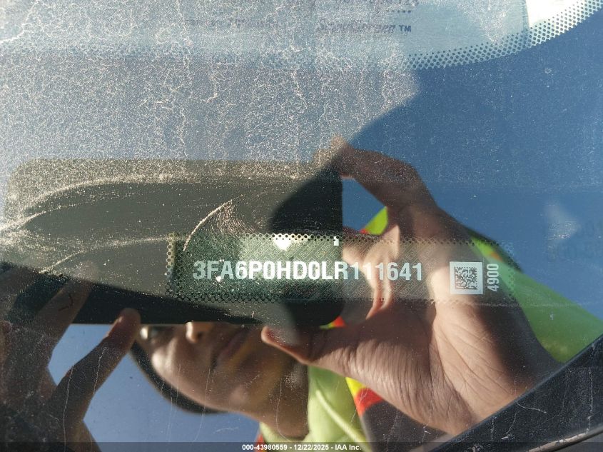 2020 Ford Fusion Se VIN: 3FA6P0HD0LR111641 Lot: 43980559