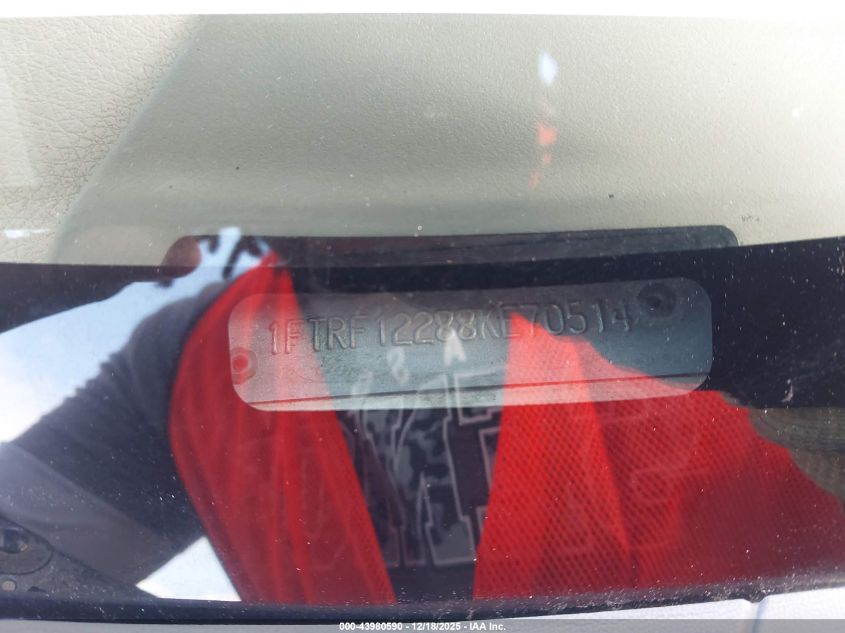 2008 Ford F-150 Stx/Xl/Xlt VIN: 1FTRF12288KE70514 Lot: 43980590