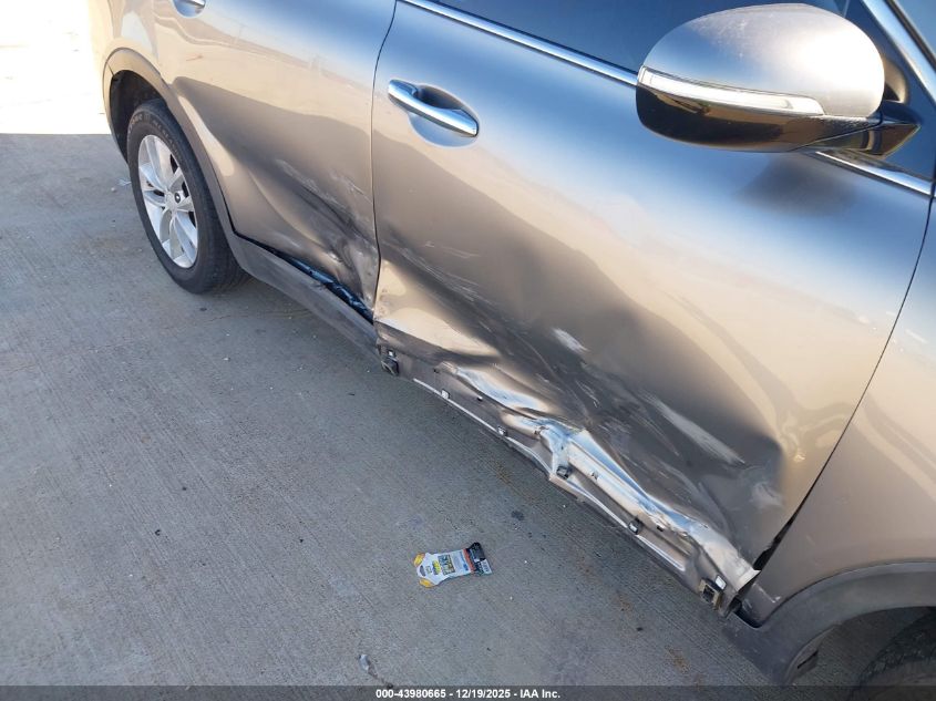 2018 Kia Sorento 3.3L Lx VIN: 5XYPG4A57JG354623 Lot: 43980665