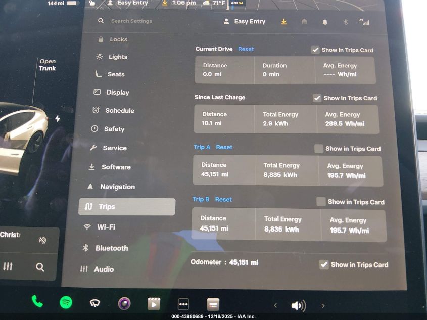 2019 Tesla Model 3 VIN: 5YJ3E1EA8KF399380 Lot: 43980689