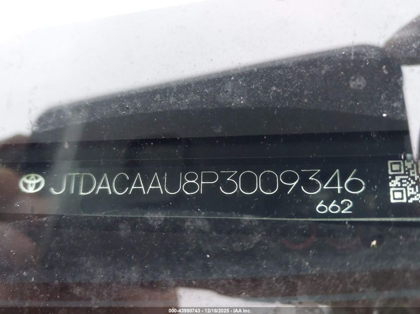 2023 Toyota Prius Le VIN: JTDACAAU8P3009346 Lot: 43980743