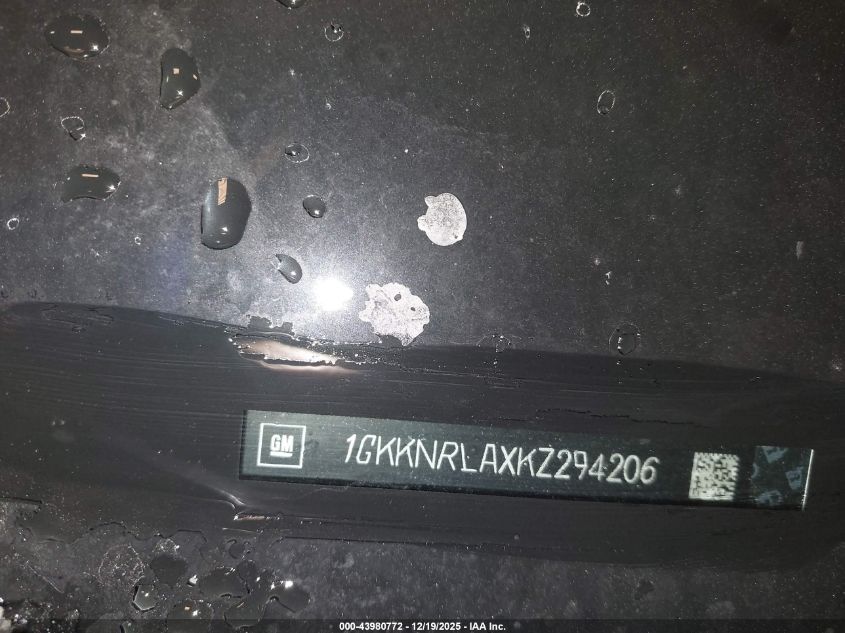 2019 GMC Acadia Sle-1 VIN: 1GKKNRLAXKZ294206 Lot: 43980772
