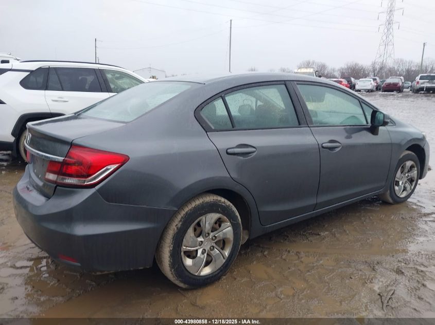 2013 Honda Civic Lx VIN: 2HGFB2F52DH545560 Lot: 43980858