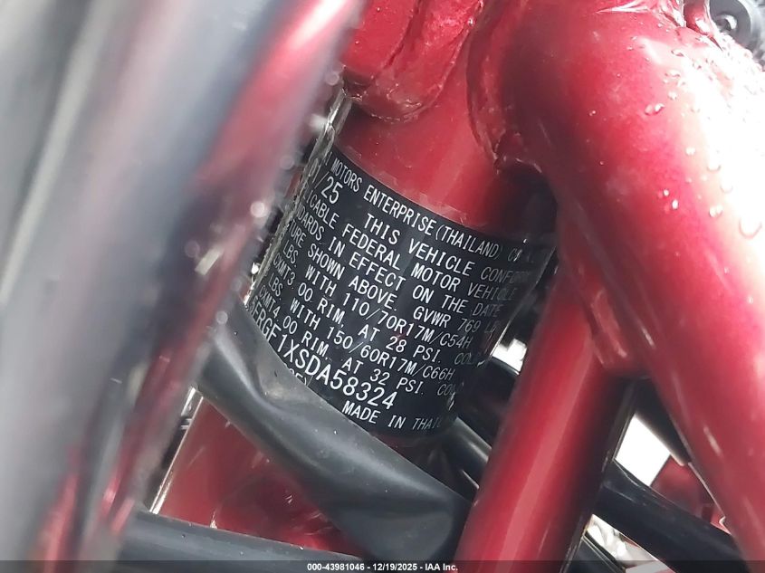 2025 Kawasaki Er500 VIN: ML5ERGF1XSDA58324 Lot: 43981046