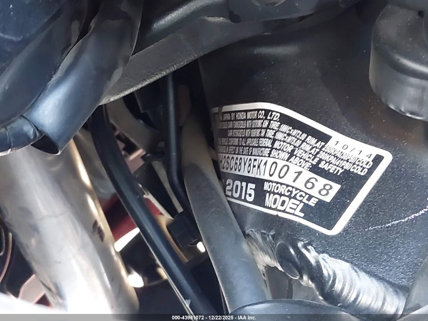 2015 Honda Gl1800 VIN: JH2SC68Y8FK100168 Lot: 43981072