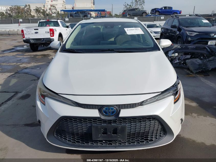 2021 Toyota Corolla Hybrid Le VIN: JTDEAMDE3MJ032859 Lot: 43981167