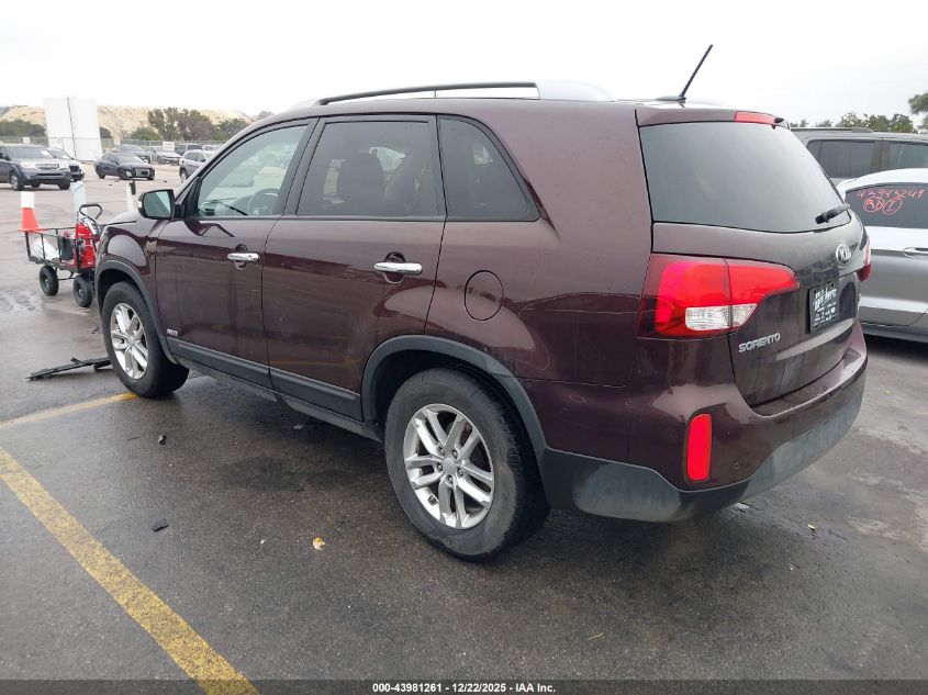 2015 Kia Sorento Lx VIN: 5XYKTCA66FG614901 Lot: 43981261