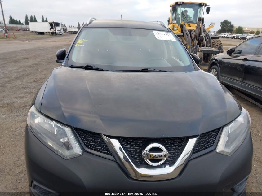 2016 Nissan Rogue S/Sl/Sv VIN: KNMAT2MT5GP698229 Lot: 43981347