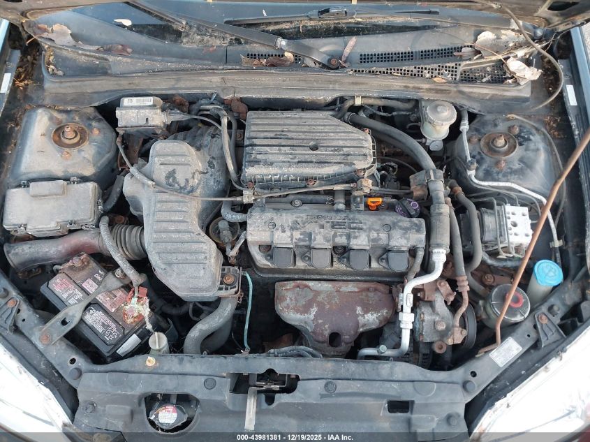 2002 Honda Civic Ex VIN: 1HGEM22042L043486 Lot: 43981381