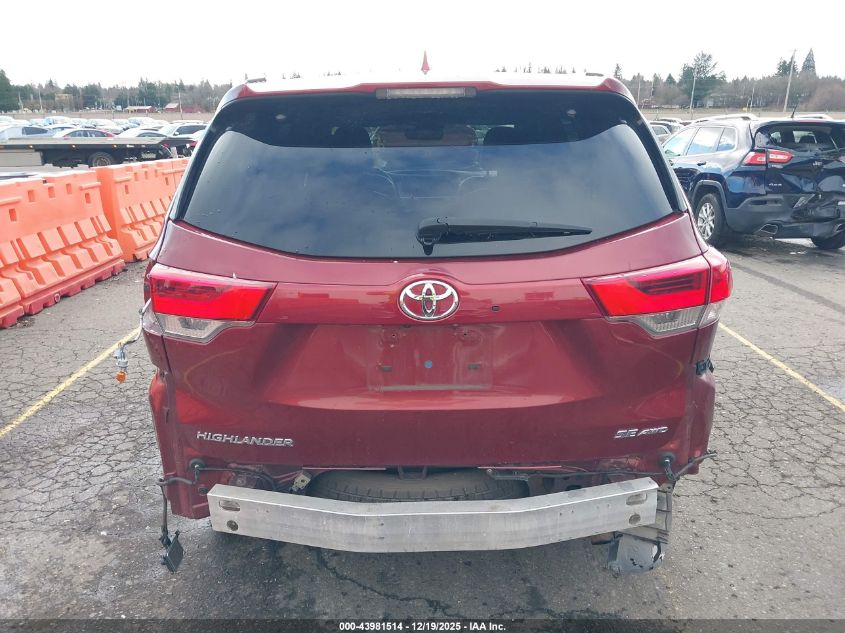 2018 Toyota Highlander Se VIN: 5TDJZRFH7JS547177 Lot: 43981514