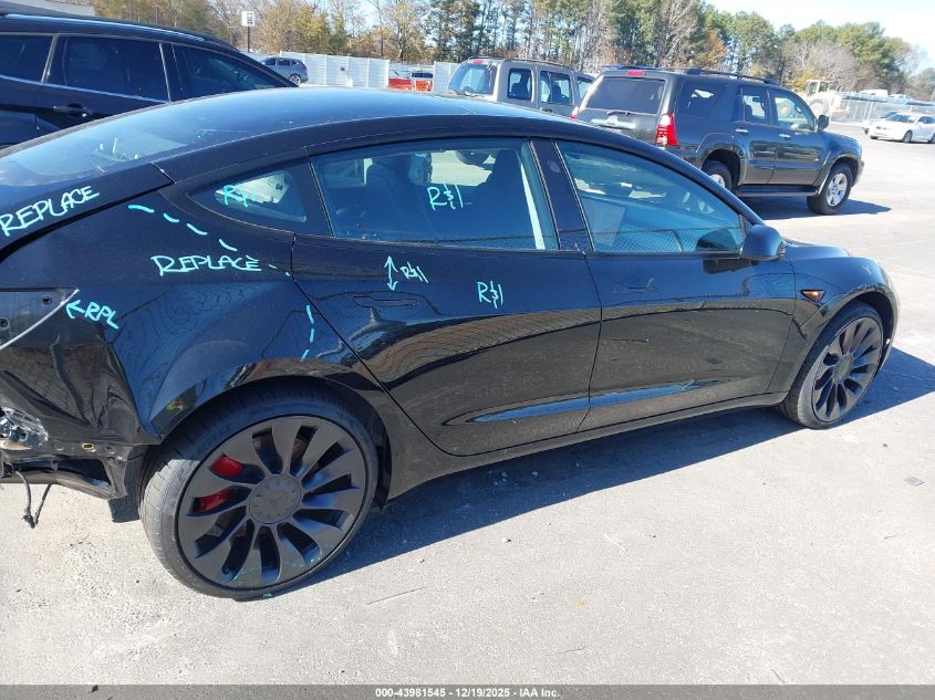 2022 Tesla Model 3 Performance Dual Motor All-Wheel Drive VIN: 5YJ3E1EC7NF175734 Lot: 43981545