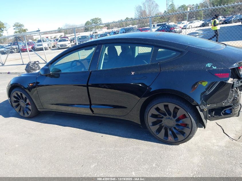 2022 Tesla Model 3 Performance Dual Motor All-Wheel Drive VIN: 5YJ3E1EC7NF175734 Lot: 43981545