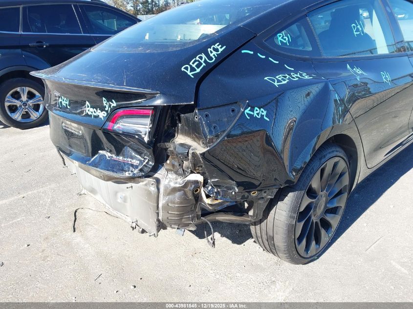 2022 Tesla Model 3 Performance Dual Motor All-Wheel Drive VIN: 5YJ3E1EC7NF175734 Lot: 43981545