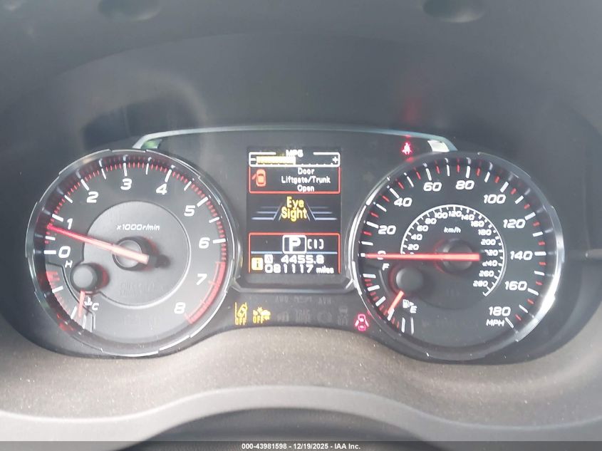 2019 Subaru Wrx Premium VIN: JF1VA1F67K8805136 Lot: 43981598