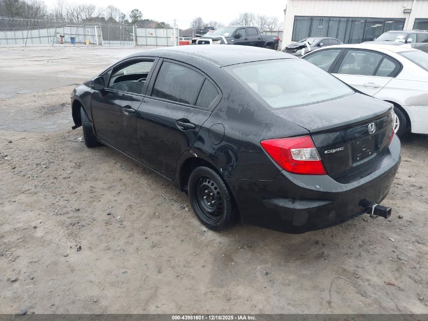 2012 Honda Civic Lx VIN: 19XFB2F51CE107332 Lot: 43981601