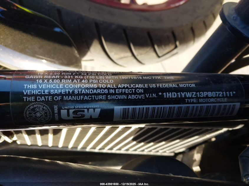 2023 Harley-Davidson Fxlrs VIN: 1HD1YWZ13PB072111 Lot: 43981658