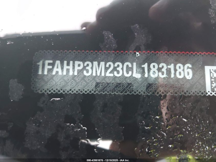 2012 Ford Focus Sel VIN: 1FAHP3M23CL183186 Lot: 43981676