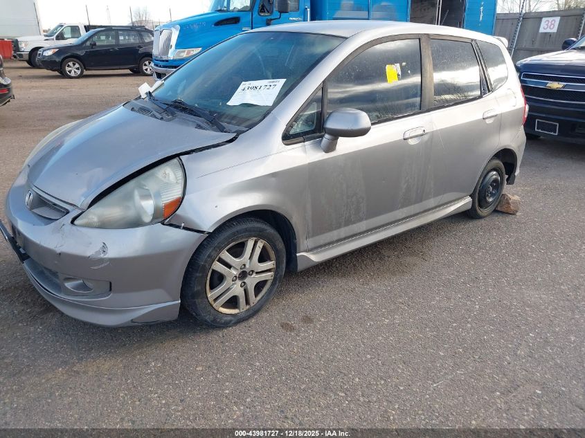 2007 Honda Fit Sport VIN: JHMGD37667S061252 Lot: 43981727