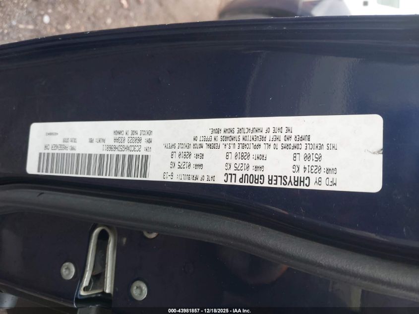 2013 Dodge Charger Sxt VIN: 2C3CDXHG5DH696811 Lot: 43981857